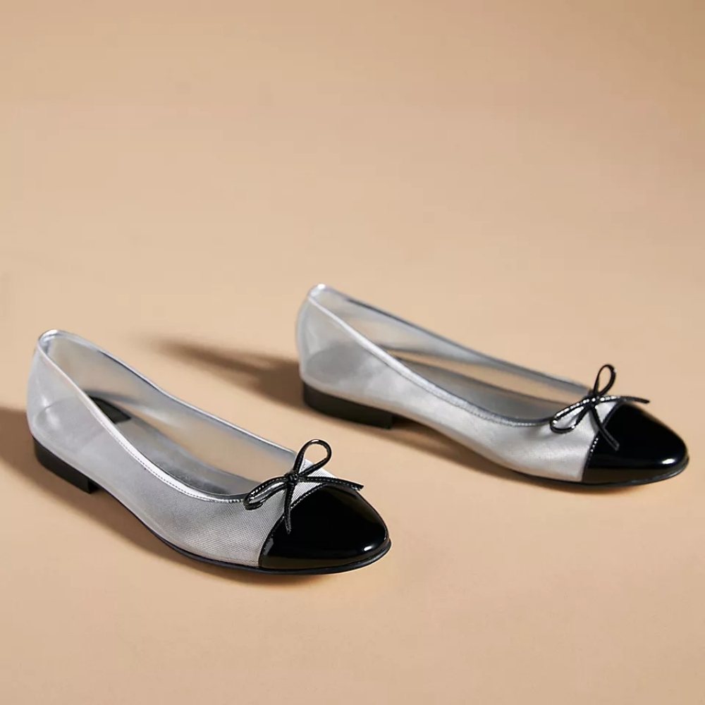 Jeffrey Campbell Silver Black Mesh Flats NWT Sz 10